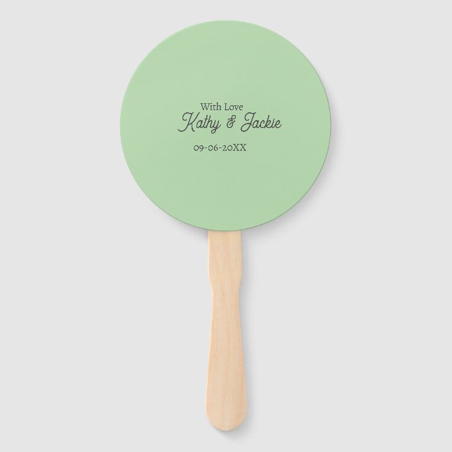 Leque Com amor adicionar nome do casal casamento simples (Frente)