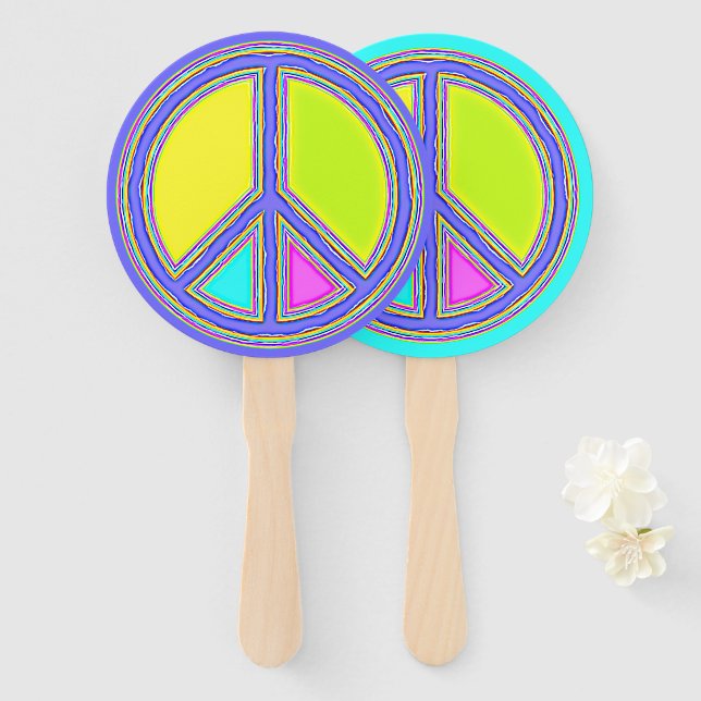 Leque Com Cores Preenchidas Sinal de PAZ 1 (Frente e Verso)