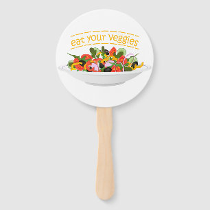 Leque Coma seus vegetais Cite salada fresca misturar tig