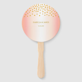 Leque Confete Dourado em Rosa Dourado