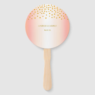Leque Confete Dourado em Rose Gold
