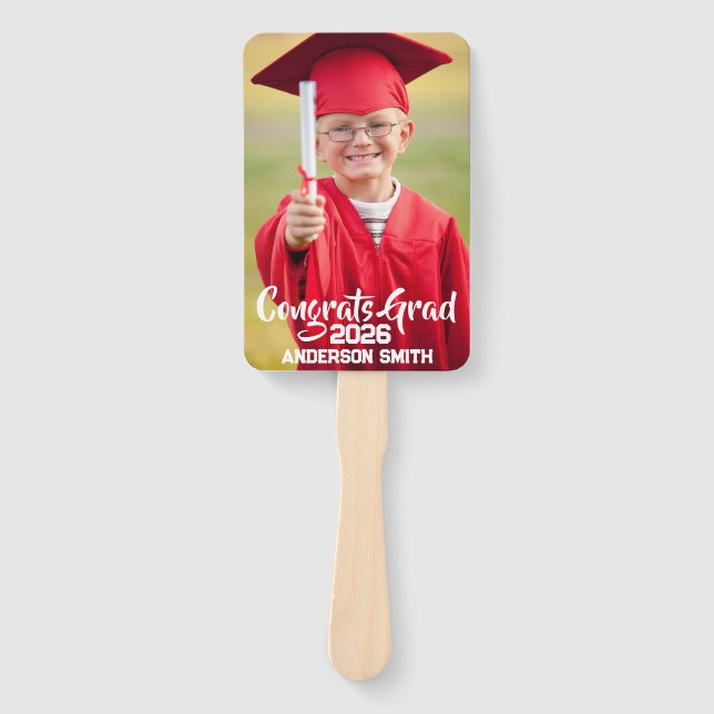 Leque Congrats Grad Modern Simple Preppy Photo (Frente)