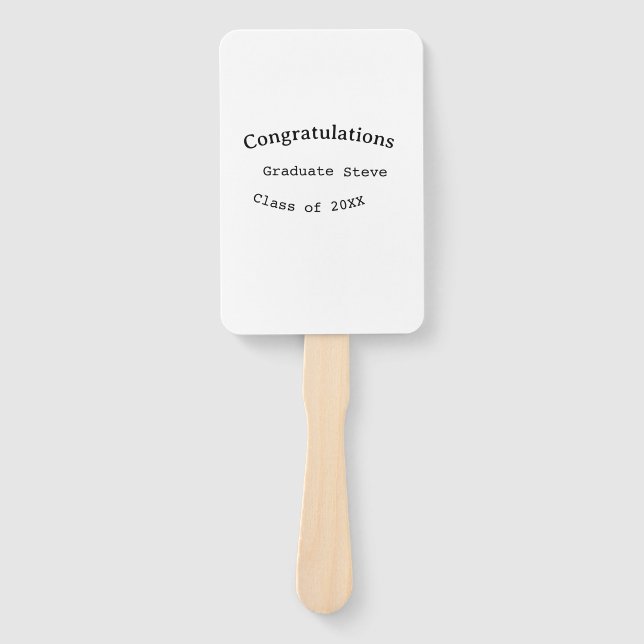 Leque Congratulations graduate name class of 20XX type w (Frente)