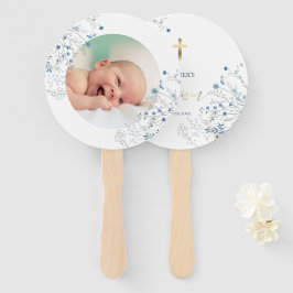 Leque conjunto de dez flores silvestres azuis Baptism