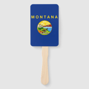 Leque Conjunto de fãs manuais com bandeira de Montana,