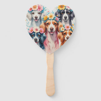 Leque Conjunto de Presentes do Ventilador do Cão Floral