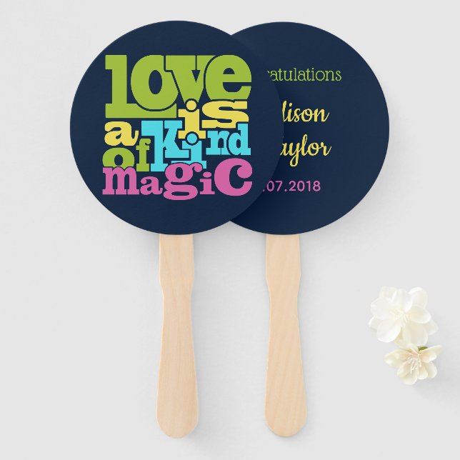 Leque Conjunto de ventiladores de texto personalizado do (Frente e Verso)