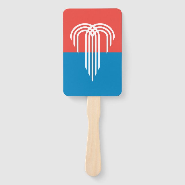 Leque Conjunto de ventiladores manuais com bandeira de K (Frente)