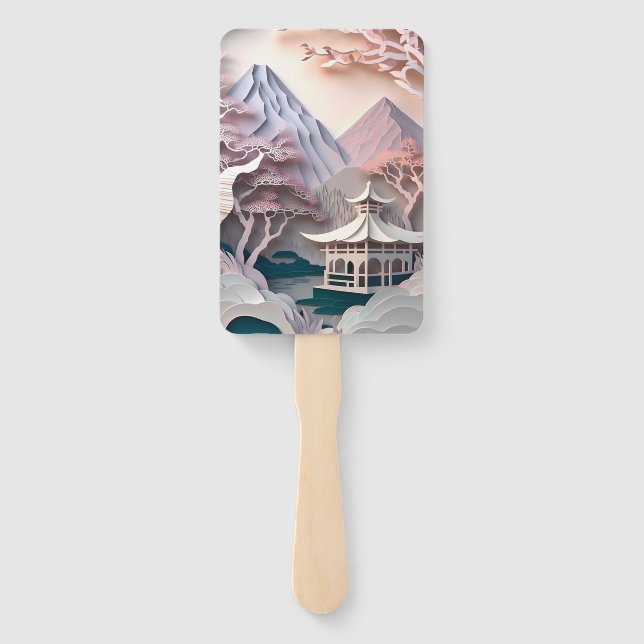 Leque Conjunto de Ventiladores para Paisagem do Pavilhão (Verso)