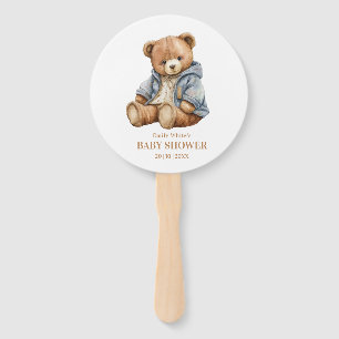 Leque Convite de Chuvinha de Bebê Urso de Pelúcia Mal Po