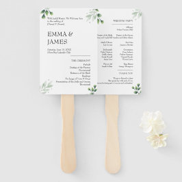 Leque Convite de Programa de Casamento Simplesmente Folh