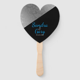 Leque Cor damasco prateada