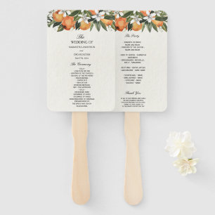 Leque Cor de Água Laranja Moderna e Flores
