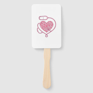 Leque Coração Estetoscópio Amor Médico Desenho de Camisa