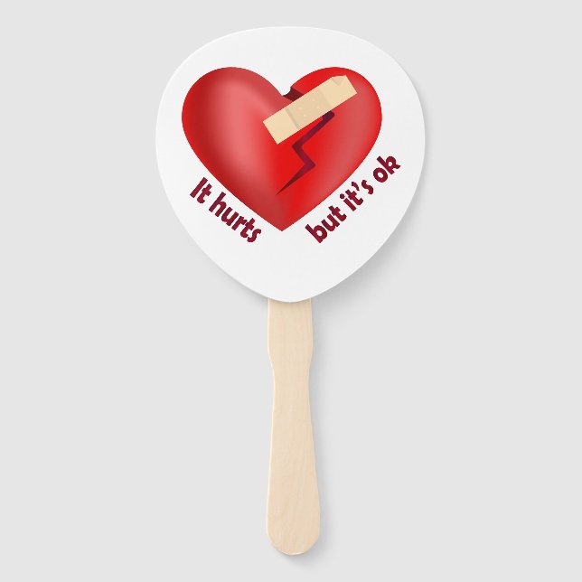 Leque Coração quebrado curado com correção e citação de  (Frente)