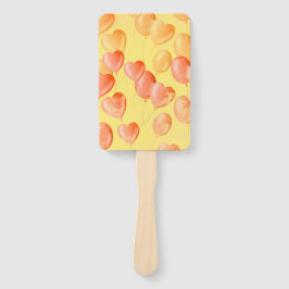 Leque Corações e Sonhos Flutuantes - Amarelo e Laranja