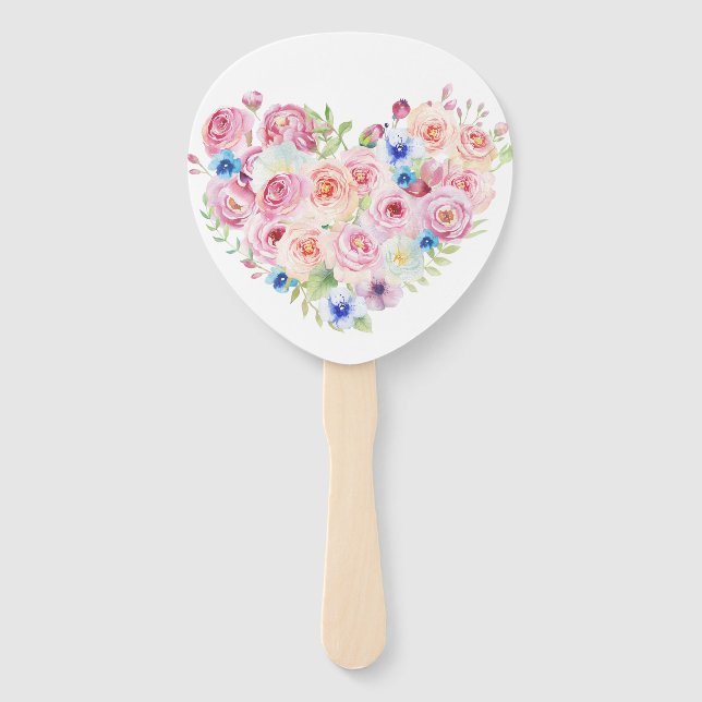Leque Corações Florais Lindos (Frente)