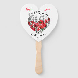 Leque Corazón Vintage en Flor