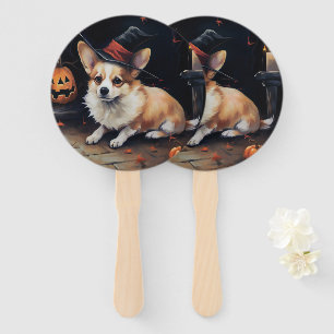 Leque Corgi Abóboras Halloween Assustador