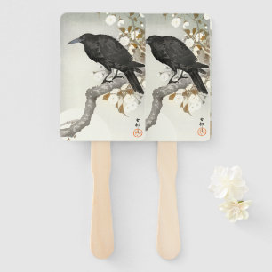 Leque Corvo Koson Japonês Pássaro Corvo