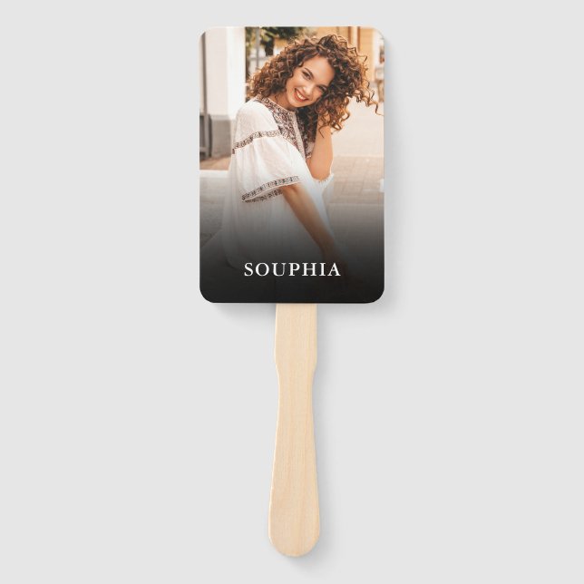 Leque create Your Own Photo Monogram Graduation Hand Fan (Frente)