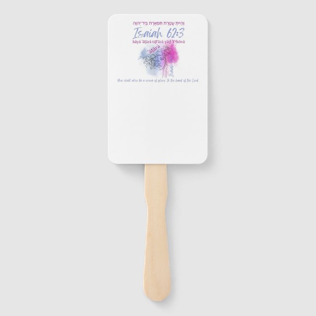 Leque Created to be God's Crown (Isaiah 62:3) Hand Fans (Verso)