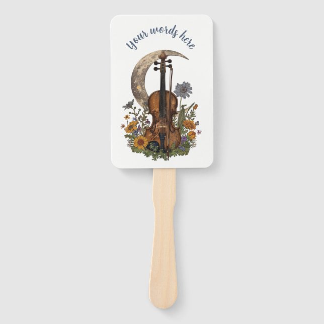 Leque Crie Sua Própria Serenata do Crescente da Lua no V (Frente)