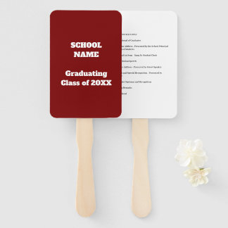 Leque Cronograma da Cerimônia de Formatura Programa para