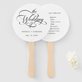 Leque Cronograma de Casamento com Letra Elegante e Delic