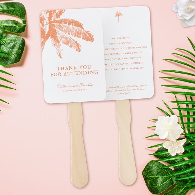 Leque Cronograma de Casamento de Palmeiras Tropicais Ele (Criador carregado)