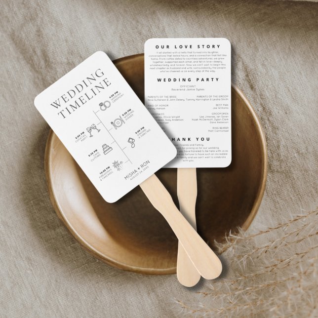 Leque Cronograma de casamento personalizado, ordem dos e (Criador carregado)