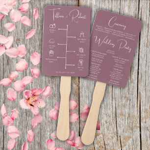 Leque Cronograma de Casamento Rosa Empoeirado Cor Editáv
