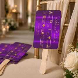 Leque Cronologia de Casamento Violeta Luminosa Moderna e