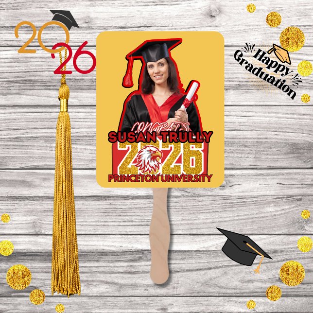 Leque Custom 2026 Grad Fan for High School & College  (Criador carregado)
