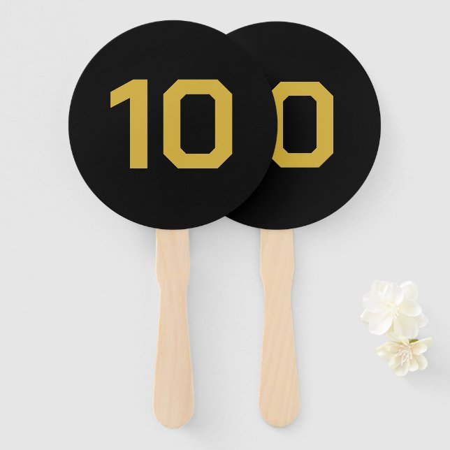 Leque Custom Number | Black Gold Event Game Score  (Frente e Verso)