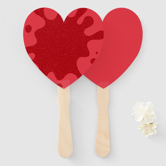 Leque Custom Tomato Red Heart Fan – Bulk Set of 10 (Frente e Verso)