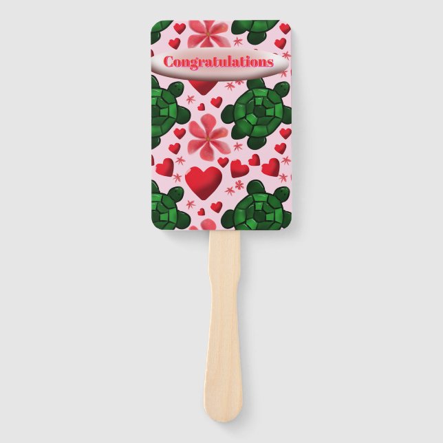 Leque Custom turtle pattern  wrapping paper (Frente)