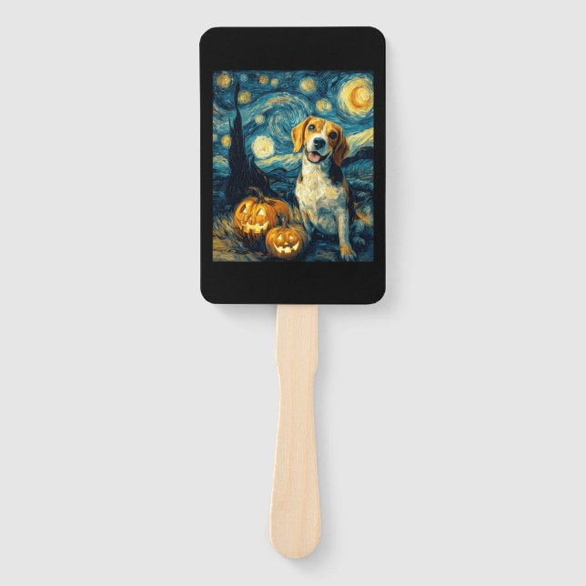 Leque Cute beagle Dog Halloween Jack O Lantern Pumpkin F (Frente)