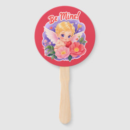 Leque Cute Cupido do Dia dos Namorados com "Seja Meu"