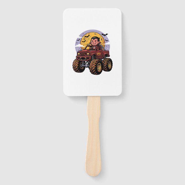 Leque Cute Vampire Monster Truck Halloween Camisa Design (Frente)