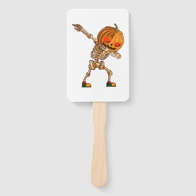 Leque Dabbing Pumpkin - Scary Skeleton Costume - Funny H (Frente)