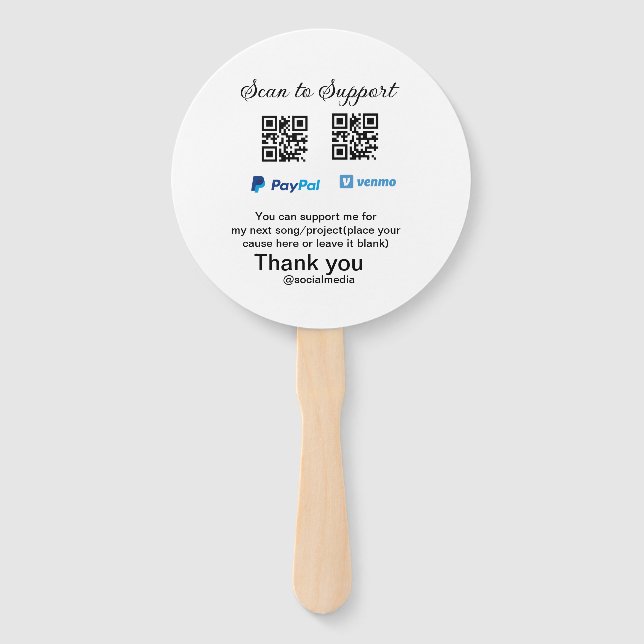 Leque Dádiva virtual jar q r código doação de moeda PayP (Frente)