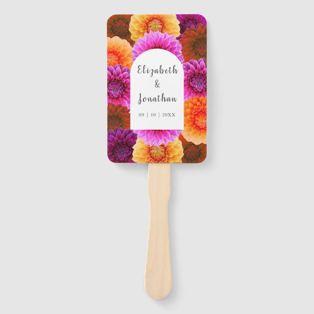 Leque Dahlia Autumn Floral Wedding (Frente)