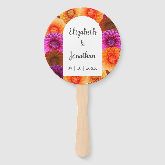 Leque Dahlia Autumn Floral Wedding (Frente)