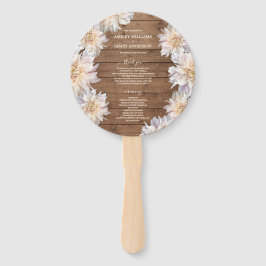 Leque Dahlia Pink Floral Rustic Wood Wedment Program