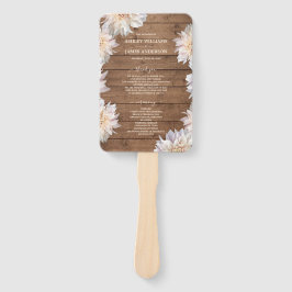 Leque Dahlia Pink Floral Rustic Wood Wedment Program