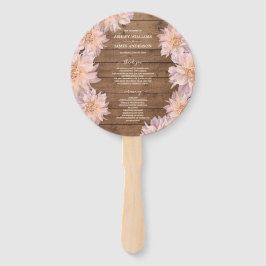 Leque Dahlia Pink Floral Rustic Wood Wedment Program