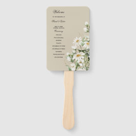 Leque Daisy Wildflower Boho Wedding Program Hand Fan