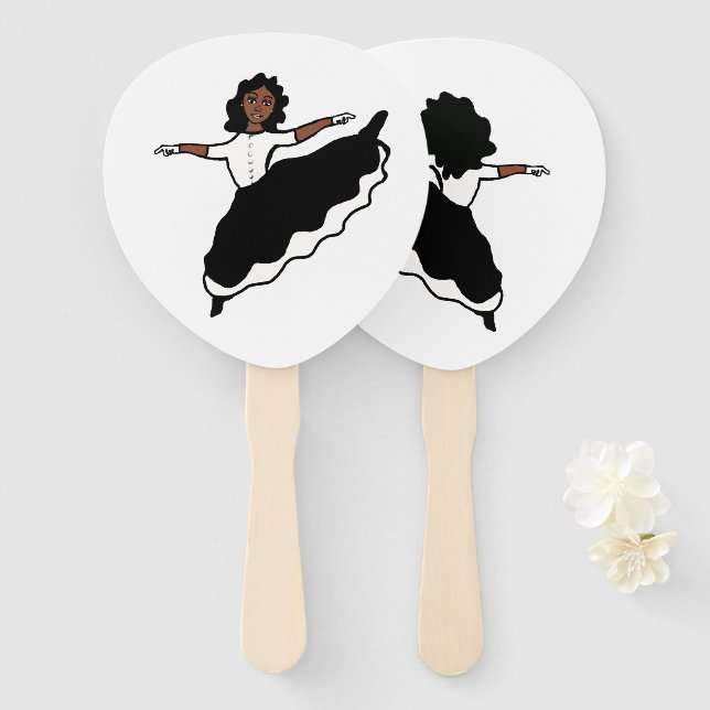 Leque Dancer Fans BW #1 (Frente e Verso)