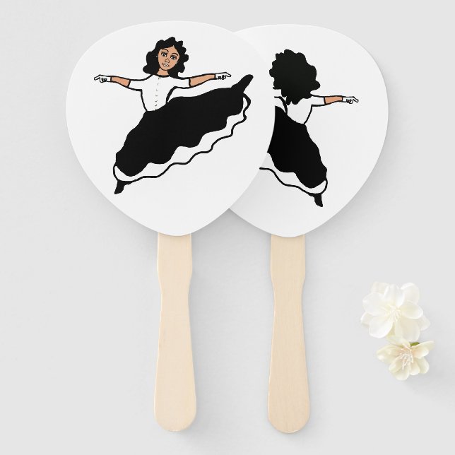 Leque Dancer Fans BW #2 (Frente e Verso)